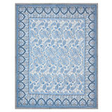 BLOCKS OF INDIA Hand Block Printed Cotton King Size Quilt (Blue GAD Paisley)