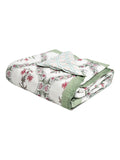 Cotton Single Size Quilt/ Rajai Hand Block Print for Light Winters (150x225 cm) (Green bel)