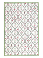 Cotton Single Size Quilt/ Rajai Hand Block Print for Light Winters (150x225 cm) (Green bel)
