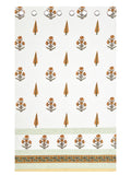 BLOCKS OF INDIA Hand Block Printed Cotton Daylight Curtain with Eyelets(Set of 2 Curtains) (Flower 214 cm / Door)