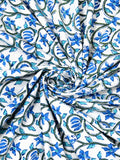 BLOCKS OF INDIA Cotton Hand Block Printed 180 Cm Round Table Cloth (Blue Jaal)