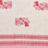 PURE COTTON RAJASTHANI HAND BLOCK PRINT SIX SEATER TABLE CLOTH (LIGHT PINK FLORAL)