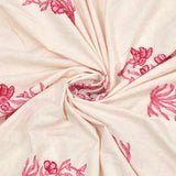 PURE COTTON RAJASTHANI HAND BLOCK PRINT SIX SEATER TABLE CLOTH (LIGHT PINK FLORAL)