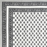 PURE COTTON RAJASTHANI HAND BLOCK PRINT SIX SEATER TABLE CLOTH (SMALL GREY BUTI)