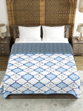 Cotton Dohar / Blanket King Bed Size Hand Block Printed (Blue Mughal)