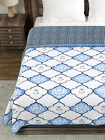 Cotton Dohar / Blanket King Bed Size Hand Block Printed (Blue Mughal)