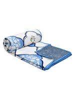 Cotton Dohar / Blanket King Bed Size Hand Block Printed (Blue Mughal)