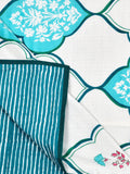 Cotton Dohar / Blanket King Bed Size Hand Block Printed (Turq Mughal)