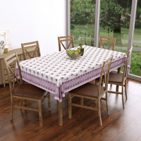 Pure Cotton Table Cloth Rajasthani Hand Block Printed( PURPLE COCO TREE)