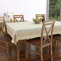 PURE COTTON RAJASTHANI HAND BLOCK PRINT SIX SEATER TABLE CLOTH (BLOCK 2)