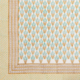 PURE COTTON RAJASTHANI HAND BLOCK PRINT SIX SEATER TABLE CLOTH (BLOCK 2)