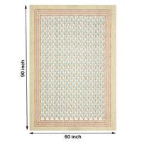 PURE COTTON RAJASTHANI HAND BLOCK PRINT SIX SEATER TABLE CLOTH (BLOCK 2)