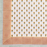Pure Cotton Table Cloth Rajasthani Hand Block Printed (YELLOW BLOSSOM)