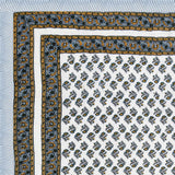 Cotton Single Size Quilt Hand Block Print for Light Winters (150x225 cm) (Grey Yellow Buti)
