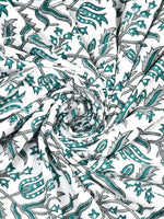 Cotton Dohar / Blanket King Bed Size Hand Block Printed (Green Bel)