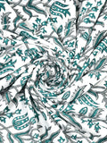 Cotton Dohar / Blanket King Bed Size Hand Block Printed (Green Bel)