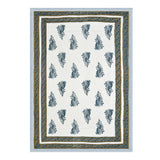 Cotton Single Size Quilt Hand Block Print for Light Winters (150x225 cm) (Grey Yellow Buti)