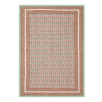 Cotton Single Size Quilt Hand Block Print for Light Winters (150x225 cm) (Red Green Jaal)