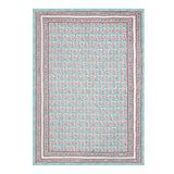Cotton Single Size Quilt Hand Block Print for Light Winters (150x225 cm) (Turq Pink Jaal)