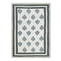 Cotton Single Size Quilt Hand Block Print for Light Winters (150x225 cm) (Blue Grey Paan)