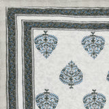 Cotton Single Size Quilt Hand Block Print for Light Winters (150x225 cm) (Blue Grey Paan)