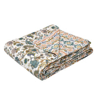 BLOCKS OF INDIA Polycotton Dohar/Blanket for Summer (GREEN IKAT DULL COTTON)