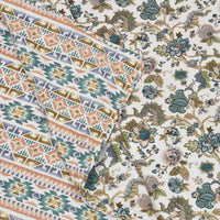 BLOCKS OF INDIA Polycotton Dohar/Blanket for Summer (GREEN IKAT DULL COTTON)