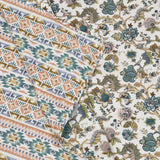 BLOCKS OF INDIA Polycotton Dohar/Blanket for Summer (GREEN IKAT DULL COTTON)
