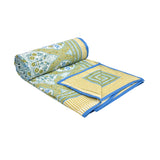 Cotton Dohar / Blanket King Bed Size Hand Block Printed (Green Gad Paisley)