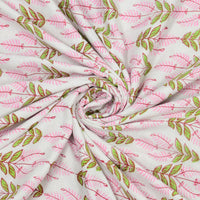 BLOCKS OF INDIA Hand Block Printed Cotton Summer Single Size Reversible Printed Malmal Dohar Green Leaf