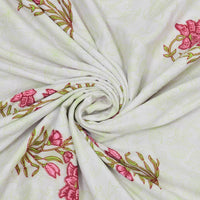 BLOCKS OF INDIA Hand Block Printed Cotton Summer Single Size Reversible Printed Malmal Dohar Green Leaf