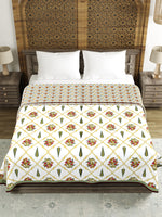 Cotton Dohar / Blanket King Bed Size Hand Block Printed (Green Patti)