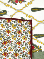 Cotton Dohar / Blanket King Bed Size Hand Block Printed (Green Patti)