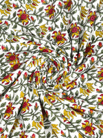 Cotton Dohar / Blanket King Bed Size Hand Block Printed (Green Patti)
