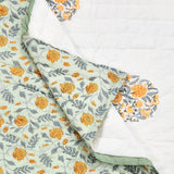 Cotton Single Size Quilt Hand Block Print for Light Winters (150x225 cm) (Green tol)