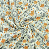 Cotton Single Size Quilt Hand Block Print for Light Winters (150x225 cm) (Green tol)