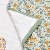 Cotton Single Size Quilt Hand Block Print for Light Winters (150x225 cm) (Green tol)