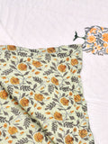 Hand Block Printed Cotton King Size Quilt (Green Tol)