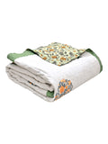 Hand Block Printed Cotton King Size Quilt (Green Tol)