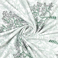 BLOCKS OF INDIA Hand Block Printed Cotton Summer Single Size Reversible Printed Malmal Dohar Green Yellow Tree