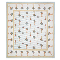BLOCKS OF INDIA Hand Block Printed Cotton Super King Size Bedsheet(270 x 270) (Grey Brown Tree)