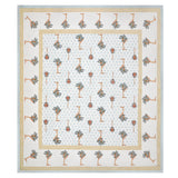 BLOCKS OF INDIA Hand Block Printed Cotton Super King Size Bedsheet(270 x 270) (Grey Brown Tree)