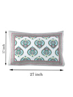 Rajasthani Handmade Hand Block Print Cotton Pillow Cover , Grey Motifs (2 Pcs)