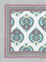 Rajasthani Handmade Hand Block Print Cotton Pillow Cover , Grey Motifs (2 Pcs)