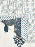 BLOCKS OF INDIA Hand Block Printed Cotton King Size Quilt (Grey Rose)
