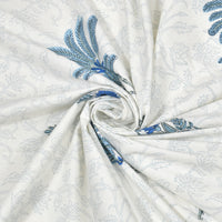 BLOCKS OF INDIA Hand Block Printed Cotton Daylight Curtain with Eyelets(Set of 2 Curtains) (Flower 214 cm / Door)