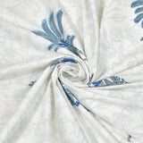 BLOCKS OF INDIA Hand Block Printed Cotton Daylight Curtain with Eyelets(Set of 2 Curtains) (Flower 214 cm / Door)