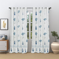 BLOCKS OF INDIA Hand Block Printed Cotton Daylight Curtain with Eyelets(Set of 2 Curtains) (Flower 214 cm / Door)