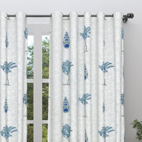 BLOCKS OF INDIA Hand Block Printed Cotton Daylight Curtain with Eyelets(Set of 2 Curtains) (Flower 214 cm / Door)