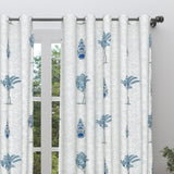 BLOCKS OF INDIA Hand Block Printed Cotton Daylight Curtain with Eyelets(Set of 2 Curtains) (Flower 214 cm / Door)